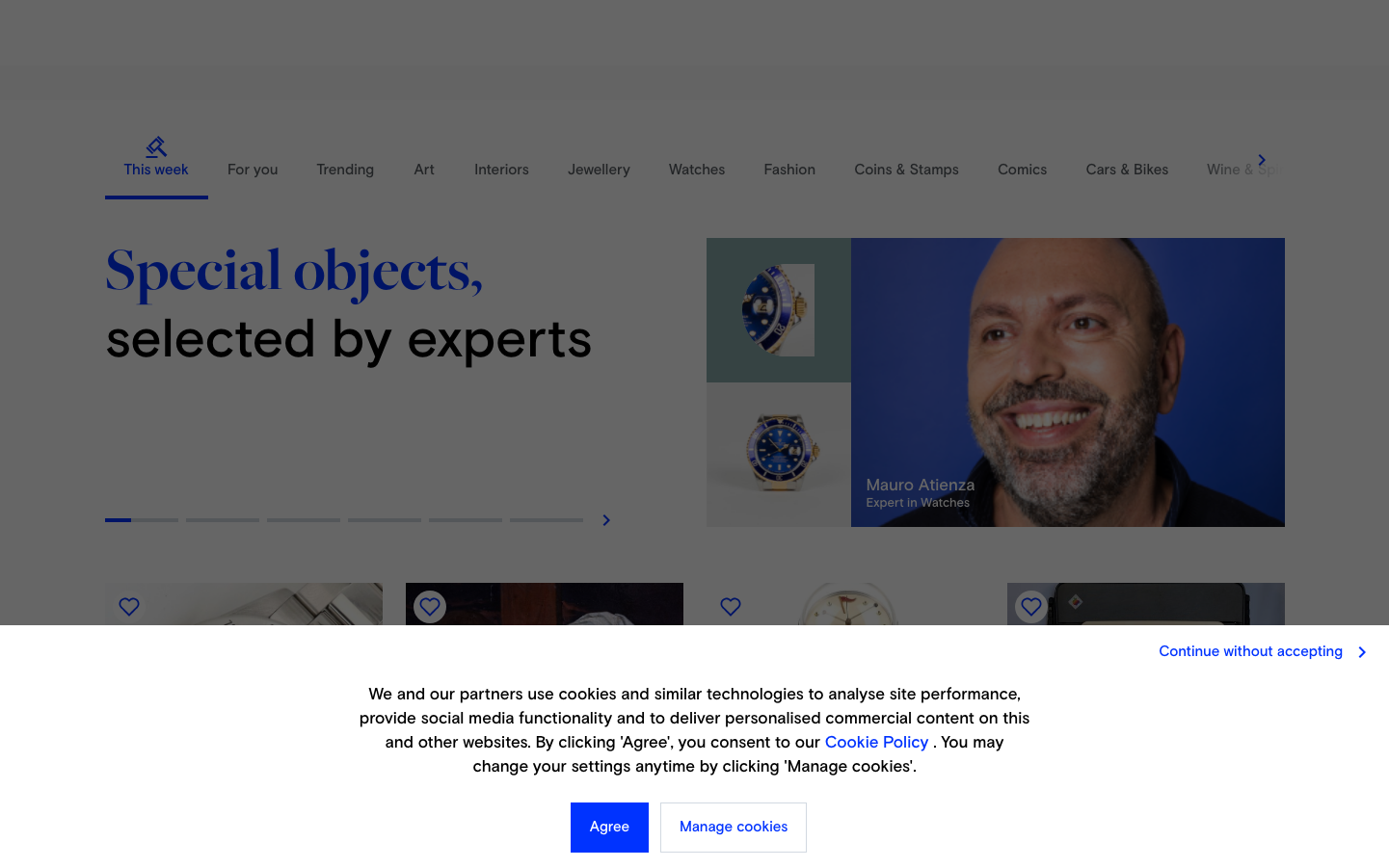 Screenshot of Catawiki website